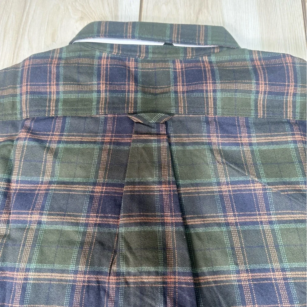 Eddie Bauer Men's Flannel Shirt Size Medium Green New - Picture 12 of 13